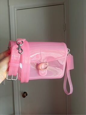 Coach Pink Jelly Tabby Vinyl Shoulder Bag with pushlock C